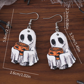 Halloween Ghost Face Pumpkin Earrings