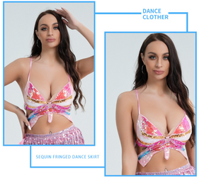 Sequin Butterfly Club Wear Bra