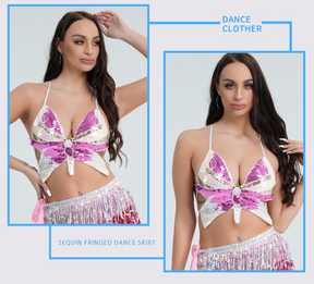 Sequin Butterfly Club Wear Bra