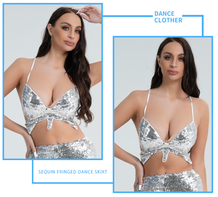 Sequin Butterfly Club Wear Bra