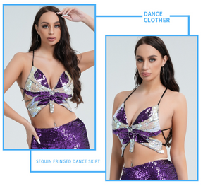 Sequin Butterfly Club Wear Bra