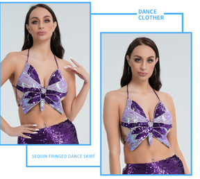 Sequin Butterfly Club Wear Bra