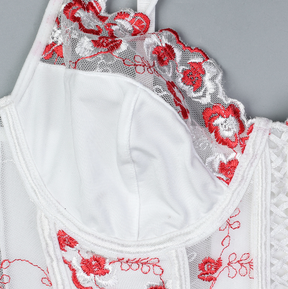 Flower Embroidery Heavy Cotton Sexy Lingerie Set