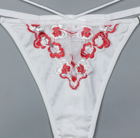 Flower Embroidery Heavy Cotton Sexy Lingerie Set