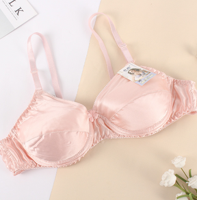 Pink mulberry silk bra