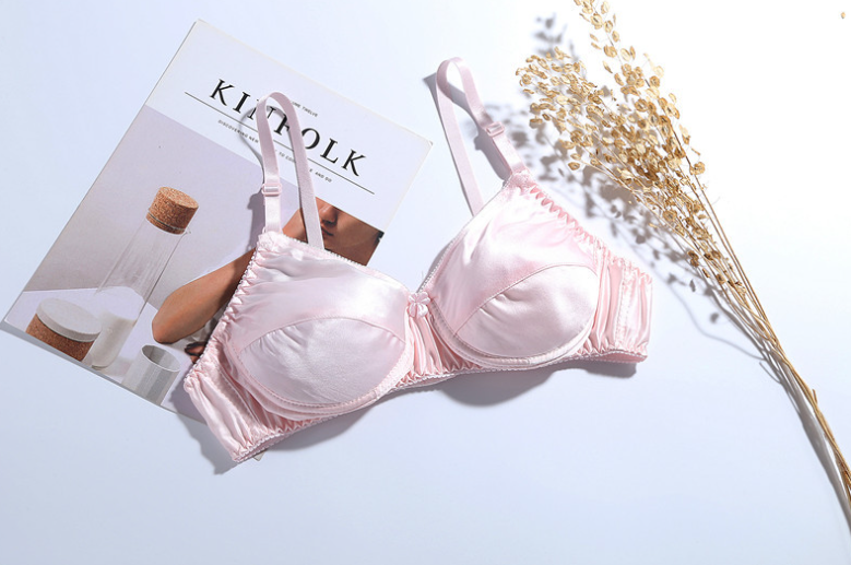 Pink mulberry silk bra