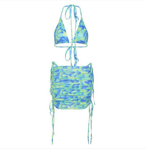 New Tie Dye Print Sexy Micro Bikini Set