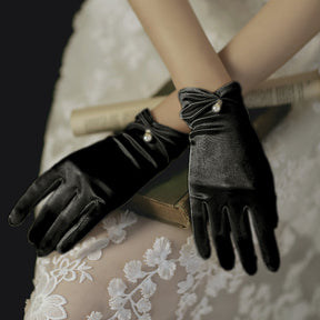 Satin Elegant Pearl Gloves